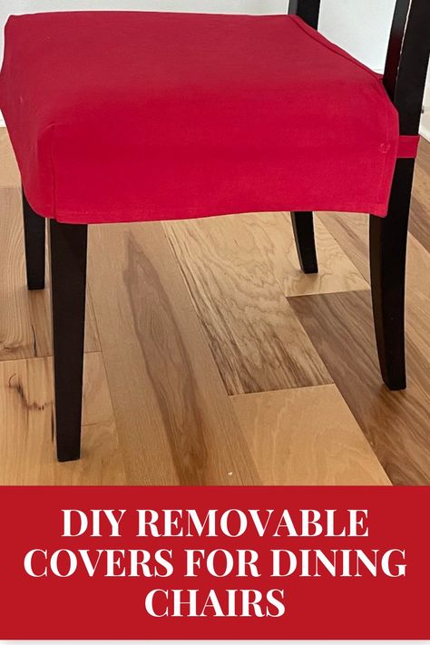 diy removable covers for dining chairs Diy Dining Chair Covers Slipcovers, Dining Chair Seat Covers Slipcovers, Cover For Dining Chairs, Dinning Room Chair Covers Diy, Diy Chair Cushion Covers, How To Cover Chairs With Fabric, Diy Seat Covers For Chairs, Easy Chair Covers Diy, How To Make Chair Covers Step By Step