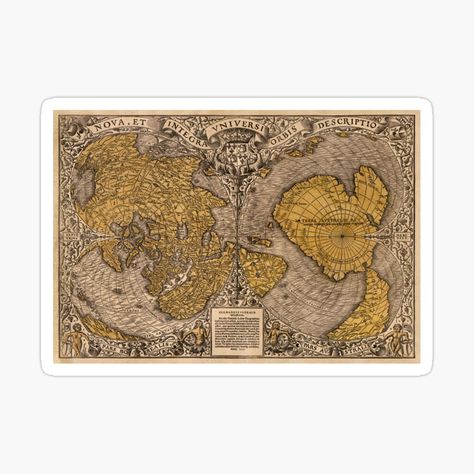 Get my art printed on awesome products. Support me at Redbubble #RBandME: https://www.redbubble.com/i/sticker/Antique-Map-16th-century-by-tatjanaostalce/86021945.EJUG5?asc=u Vintage World Map, Map Vintage, Antique Map, 16th Century, Printer Ink, Downloadable Art, Map Art, Art Vintage, Art Reproductions