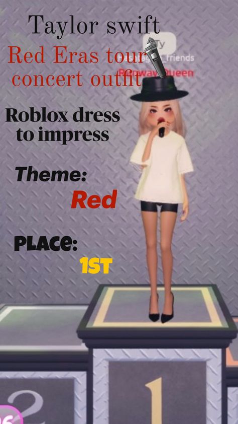 Taylor Swift Red Eras Tour, Eras Tour Concert Outfit, Red Eras Tour, Eras Tour Concert, Roblox Dress, Concert Dresses, Taylor Swift Red, Red Outfit, Eras Tour