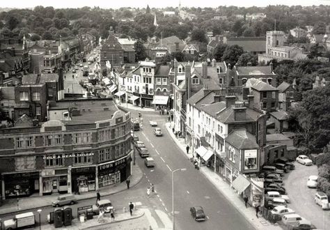 Enfield Town Centre, taken from Southbury Road Enfield Town, Historical London, London Town, Old London, Local History, Family Memories, East London, Street View, Old Things