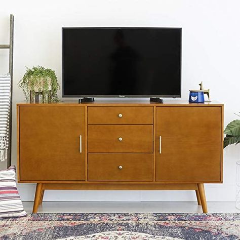 Prepare to Redecorate: 22 Midcentury Furniture Pieces Customers Are Loving on Amazon Walnut Tv Stand, Tv Console Modern, Mid Century Modern Tv Stand, Wood Tv Console, Wood Tv Stand, Mid Century Modern Wood, Wood Tv, Walker Edison, Tv Stand Wood