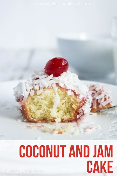 For a simple teatime cake, look no further than these coconut and jam cakes. These cakes start with an easy vanilla sponge that is brushed with melted jam and dredged in coconut. Jam Coconut Sponge, Cakes Pretty, Coconut Cakes, Muffin Papers, Simple Cake, Vanilla Sponge, How To Make Jam, Little Cakes, Special One