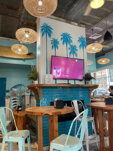 Pancake Restaurant Interior, Surf Cafe Interior, Hawaiian Coffee Shop, Surf Restaurant, Surf Shack Interior, Surf Bar, Surf Cafe, Mexican Restaurant Decor, Surf Coffee