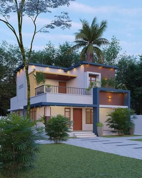 Small House Design Kerala, House Outer Design, Contemporary House Exterior, Modern Small House Design, House Design Ideas, Small House Design Exterior, Small House Elevation Design, Latest House Designs, Kerala House Design