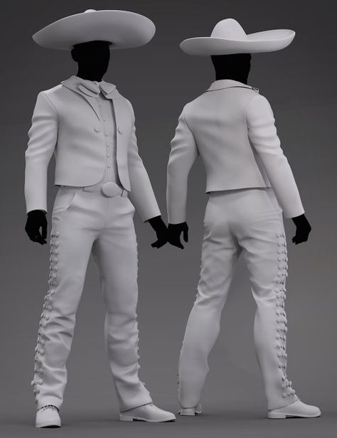 Mariachi Outfit for Genesis 8 and 8.1 Males Mariachi Outfit Men, Mariachi Outfit, Mariachi Suit, Charro Outfit, Mexican Outfits, Hope Core, Uniform Costume, Mariachi Band, Clothing Reference