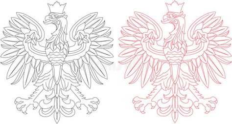 Polish Symbols, Eagle Outline, Polish Eagle, Eagle Symbol, Eagle Vector, Eagle Drawing, Black Illustration, Royalty Free Photos, Vector Design