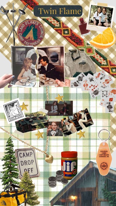 #parenttrap #hallie #annie #campwalden #sisters #twins #y2k #camp Parent Trap Camp, Parent Trap, Camping Theme, Bach Party, Best Day Ever, Create Collage, 30th Birthday, Bday Party, Summer Camp