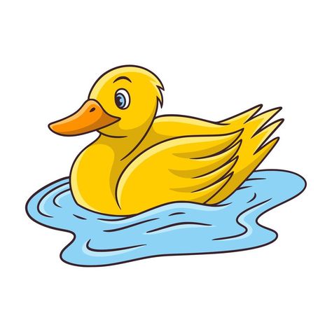 Duck Animation, Duck On Water, Water Cartoon, Duck Clipart, Duck Swimming, Duck Art, Little Duck, The Cartoon, Jungle Theme