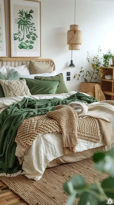 Bedroom Ideas Sage Green And White, Green Bedroom Mood Board, Green Coastal Bedroom, Green And Beige Bedroom, Sunny Bedroom, Coastal Green, Nordic Bed, Earthy Bedroom, Bedroom Decor Inspiration