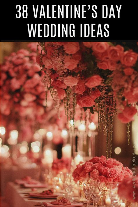 38 Lovely Pink & Red Valentine's Day Wedding Table Decor You'll Love. Love is in the air with these 38 creative Valentine's Day wedding ideas for decor and beyond! Valentine’s Day Theme Wedding, Valentine’s Day Wedding, Pink Bridal Shower Ideas, Wedding In February, Table Settings Party, Heart Shaped Chocolate, Pink Bridal Shower, Creative Valentines, Pink Bridal