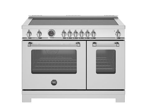 48 inch Induction Range, 6 Heating Zones and Cast Iron Griddle, Electric Self-Clean Oven | Bertazzoni Ge Profile Appliances, Combination Wall Oven, Jenn Air Appliances, Cast Iron Griddle, Induction Range, Cooking Range, Viking Appliances, Single Wall Oven, Stainless Steel Oven