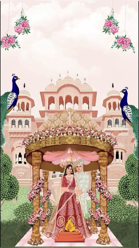 Baraat Invitation, Engagement Caricature, Creative Wedding Invitations Design, Digital Wedding Card, Wedding Illustration Card, Caricature Wedding Invitations, Bride And Groom Cartoon, Indian Invitation Cards, Indian Invitations