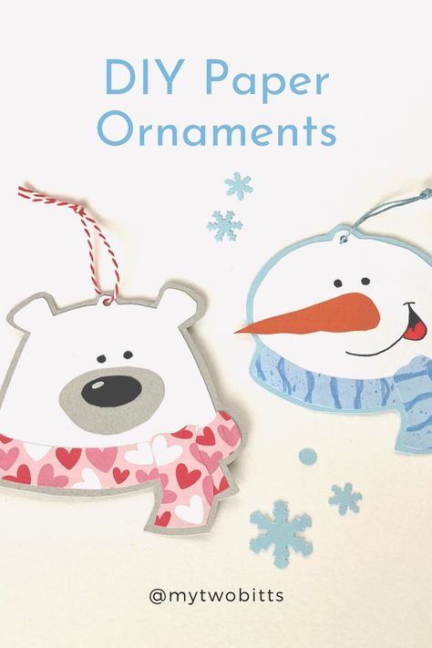 Polar Bear Ornaments Diy, Diy Paper Christmas Ornaments, Christmas Ornaments Kids, Polar Bear Ornaments, Paper Christmas Ornaments, Christmas Crafts For Kids To Make, Kids Christmas Ornaments, Cute Polar Bear, Farm Crafts