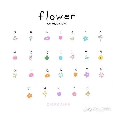 Flowers Language, Transparent Wallpaper, Flower Language, Lettering Alphabet Fonts, Flower Names, Flower Letters, Journal Inspo, Simple Doodles, Fonts Alphabet