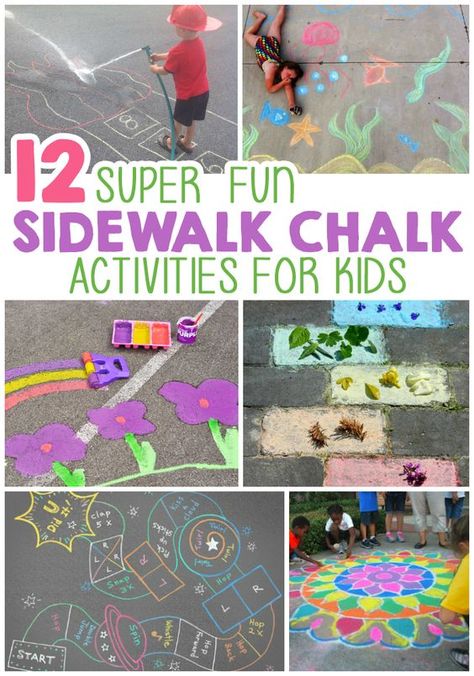 12 Super Fun Ways To Play With Sidewalk Chalk #ChalkFullofFun #ad @RoseArtFun Chalk Activities For Kids, Sidewalk Chalk Games, Chalk Activities, Fun Outdoor Activities, Box Craft, Outdoor Activities For Kids, Camp Ideas, Games And Activities, Sidewalk Chalk