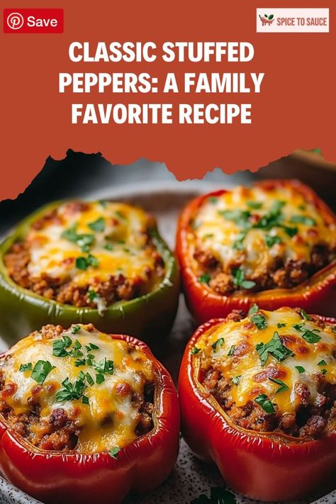 Best Stuffed Peppers Recipe Healthy, Italian Stuffed Peppers Beef, How To Make Stuffed Peppers, Stuffed Peppers With Rice And Beef, Stuffed Bell Peppers No Rice, Stuffed Bell Pepper Recipes, Best Stuffed Peppers Recipe, Stuffed Red Pepper, Recipe For Stuffed Peppers