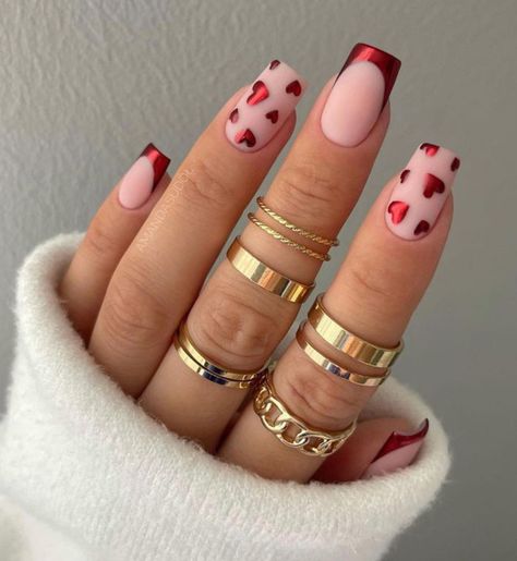 Magenta Valentine Nails, Nail Saint Valentin, Saint Valentine Nails, Nails St Valentin, Nails Saint Valentin, Valentine's Day Nail Designs Red, Valentine's Day Nail Designs Short, Valentines Day Short Nails, Nail Designs For February