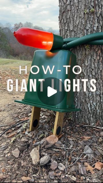 Mary Beth Wilhelm on Instagram: "DIY giant set of string lights! 🤩 Looking for an outdoor Christmas display that will make a huge impact? These oversized Christmas lights are it!!!!!🎄  I wouldn’t call this the cheapest DIY I’ve ever shared 😅 but here are the materials used if you decide to recreate! (I’ve also linked everything including the oversized ornaments in my @shop.ltk in my bio)  The original DIY comes from Paige Hemmis for the @hallmarkchannel in 2016  Materials used:  8 6 ft adhesive foam piping  Outdoor LED string lights (ONLY USE LED. THEY WILL NOT PRODUCE HARMFUL HEAT!) Small trash bin to make giant plug  1 piece of birch wood to make the base of plug 2 pieces of birch wood for the prongs Gold and black acrylic paint for the birch wood prongs (you can also cut circle holes Oversized Christmas Lights, Outdoor Christmas Lights Diy, Outdoor Christmas Display, Diy Christmas Yard Decorations, Oversized Ornaments, Outdoor Christmas Decorations Yard, Giant Christmas Ornaments, Outdoor Christmas Diy, Diy Christmas Lights