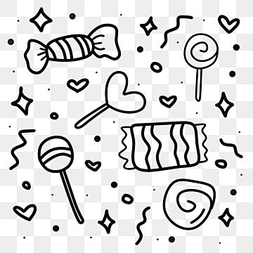 Sweet Tattoos Candy, Sweets Doodles, Doodle Candy, Candy Doodles, Spa Drawing, Sweet Doodles, Doodling Inspiration, Work Anniversary Cards, Xmas Icons