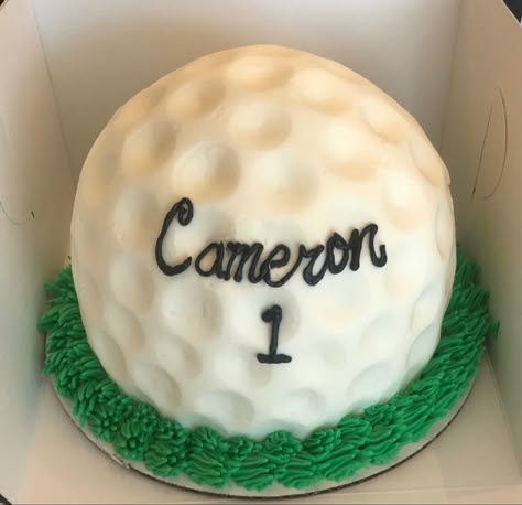 Masters Themed First Birthday Cake, Golf Themed Smash Cake Photoshoot, Golf Ball Birthday Cake, Hole In One First Birthday Smash Cakes, Golf Themed First Birthday Cake, First Birthday Masters Theme, Golf Themed Smash Cake, Masters Birthday Cake, Hole In One Cake Smash