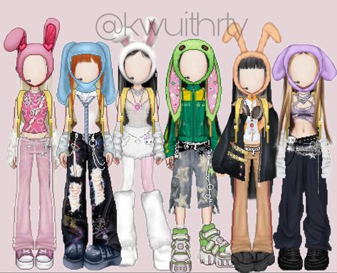 Kpop Stage Outfits Ideas New Jeans, Newjeans Omg Inspired Outfits, Kpop Stage Outfits Ideas Y2k, Kpop Stage Outfits Colorful, 6 Member Stage Outfits, Kpop Performance Outfit 6 Member, 6 Member Kpop Group, Kpop Stage Outfits Everskies, Kpop 6 Member Outfit