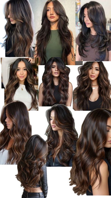 Balayage Hair Mocha, Brown Brunette Balayage, Mushroom Brunette, Mocha Brown Balayage, Mocha Highlights, Korean Hair Color, Brunette Balayage, Brown Balayage, Balayage Brunette