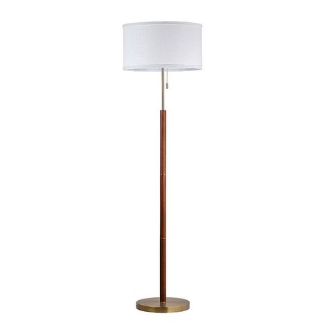 Use this Walnut and Brass Modern Stick Floor Lamp to put the finishing touch on your space.Click this HOME DECOR & FURNITURE GUIDE to find the perfect fit and more! Use this Walnut and Brass Modern Stick Floor Lamp to put the finishing touch on your space.Click this HOME DECOR & FURNITURE GUIDE to find the perfect fit and more! FEATURES ​For indoor useDETAILS 16"H x 16"W x 58"D Product weight: 5.240 lbs. 150-Watt light bulb 60-in. cord length Linen, wire, steel Wipe clean Imported Model no. AF40 Walnut And Brass, Home Decor Lights, Decor Furniture, Decor Lighting, Home Decor Furniture, Lamp Light, Floor Lamp, Cleaning Wipes, Furniture Decor