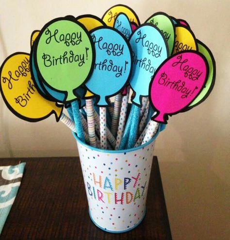 Birthday pencils Kindergarten Birthday Ideas, Kindergarten Aide, Classroom Birthday Gifts, Birthday Pencils, Diwali For Kids, 100th Day Of School Crafts, Teacher Encouragement, Classmates Gifts, Student Birthdays