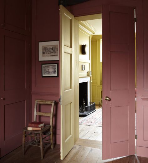 Farrow & Ball: decorating small spaces - The English Home Farrow And Ball Crimson Red, Book Room Red Farrow And Ball, Farrow And Ball Pinks, Farrow And Ball Terracotta, Preference Red Farrow And Ball, Eating Room Red, Farrow And Ball Pink, Farrow And Ball Bedroom, Farrow And Ball Living Room