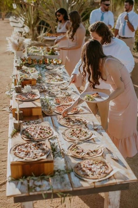 Wedding Decor Italian Style, Wedding Food Truck, Unique Engagement Party, Pizza Wedding, Food Truck Wedding, Joshua Tree Wedding, Party Food Buffet, Reception Food, Wedding Buffet