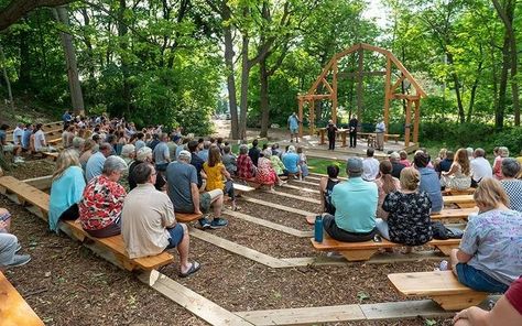 Livingston County camp’s outdoor chapel a ‘place of reverence’ - Catholic Courier God And Nature, School Chapel, Connect To God, Outdoor Chapel, Outdoor Gathering Area, Open Air Chapel, Christian Camp, Respect Life, Church Office