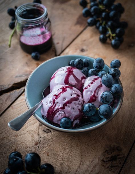 Grape Ice Cream, Sweet Custard, Roast Chicken Leftovers, Salad With Chicken, Pomegranate Molasses, Berry Juice, No Churn Ice Cream, Best Salad, Pomegranate Juice