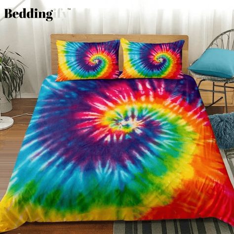 Tie Dye Bedroom, Tie Dye Duvet Cover, Red Bedding Sets, Red Duvet, Tie Dye Bedding, Red Duvet Cover, Yellow Tie, Red Bedding, Designer Bedding Sets