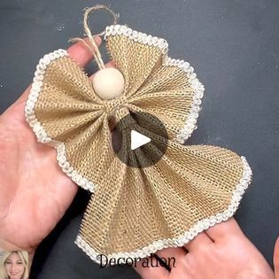 Burlap Angels Diy, Christmas Decor Ideas Angels, Christmas Angles To Make, Burlap Angel Ornaments Diy, Jute Crafts Decorating Ideas, Angel Crafts Diy, Diy Christmas Angels, Diy Paper Christmas Ornaments, Burlap Angel