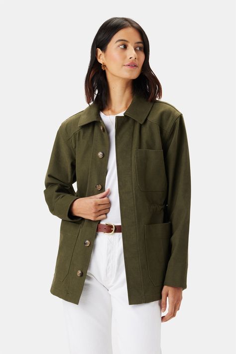 15 Army Jackets to Wear With Everything This Fall | Who What Wear Jacket Trend, Army Jackets, Fall Trend, Olive Green Jacket, Army Green Jacket, Army Jacket, Jenner Style, Cargo Jacket, Wear Green