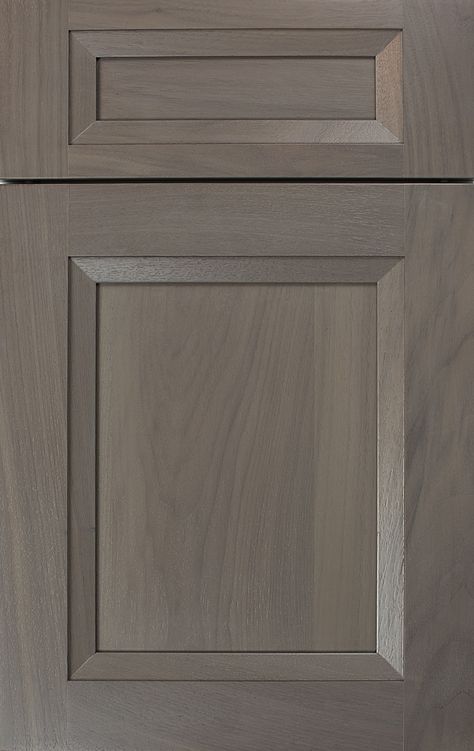 Whitney II Recessed door style by #WoodMode, shown in Matte Shale finish on walnut. Kitchen Door Designs, Kitchen Cabinet Refacing, Kitchen Cabinet Door Styles, Custom Cabinet Doors, Refacing Kitchen Cabinets, Cabinet Door Styles, Shaker Kitchen Cabinets, Joinery Details, Staining Cabinets