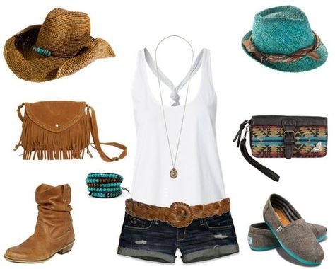 Clothes  Outift for • teens • movies • girls • women •. summer • fall • spring • winter • outfit ideas • dates • parties Polyvore :) Catalina Christiano Concert Purse, Bermuda Vacation, Summer Clothes Collection, Country Clothes, Fest Outfits, Mode Tips, Southwestern Boho, Boho Outfit, Fall Fashions