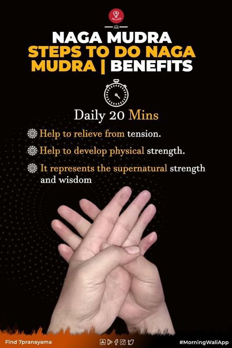 Powerful Hand Mudras, Naga Mudra, Mudras Meanings, Hand Mudras, Yoga Facts, Supernatural Powers, Healing Yoga, Healing Codes, Yoga Mantras