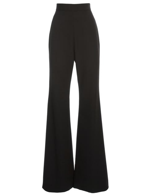 BALMAIN PANTS FLARED HIGH WAIST GRAIN DE POUDRE. #balmain #cloth Flared Black Pants, High Waist Black Pants, Flared Dress Pants, High Waisted Black Pants, Black Pants Women, Pants Png, Balmain Pants, High Waist Flare Pants, Black High Waisted Pants