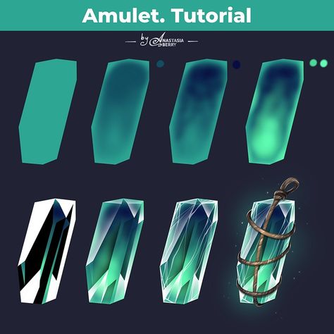 Amulet. Tutorial | Patreon Magic Tutorial, Brush Art, Paint Brush Art, Sketches Tutorial, Coloring Tutorial, Digital Painting Tutorials, Process Art, Art Tutorial, Digital Art Tutorial