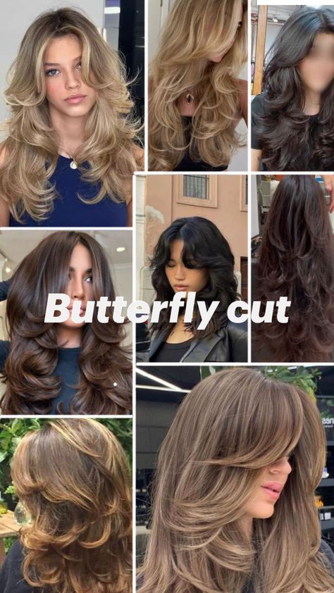 Butterfly Haircut, Black Hair Balayage, Butterfly Cut, Hair Inspiration Long, Layered Haircuts For Medium Hair, Hairstyles For Layered Hair, Haircuts For Wavy Hair, Long Layered Haircuts, Blonde Hair Inspiration