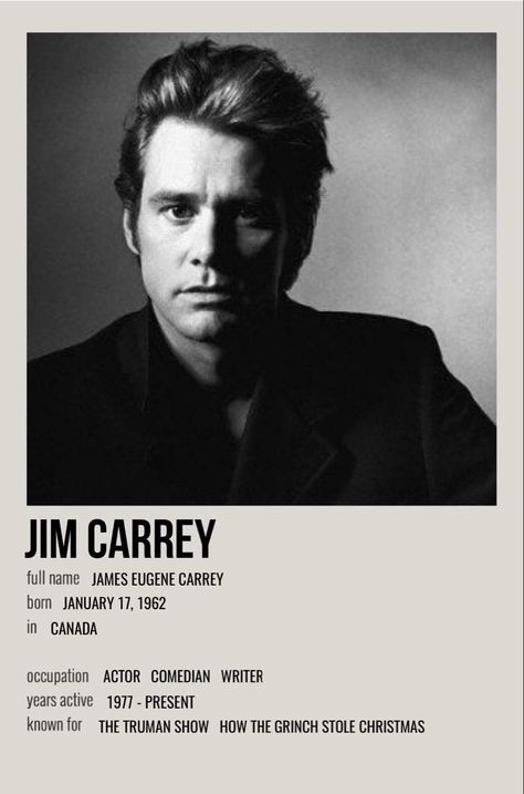 Jim Carrey Movie Posters, Jim Carrey Aesthetic, Jim Carrey Poster, Jim Carrie, Capricorn Celebrities, The Truman Show, Film Posters Minimalist, Art Outfit, Celebrities Then And Now