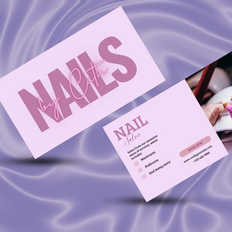 Fancy Business Card.This is just one of my card designs for more go check my Etsy Shop (AllAboutDesignNK) and my pins @allaboutnk Nail Tech Business, Tech Business, Artist Business Cards, Calling Card, Artist Business, Loyalty Card, Calling Cards, Card Designs, Nail Artist