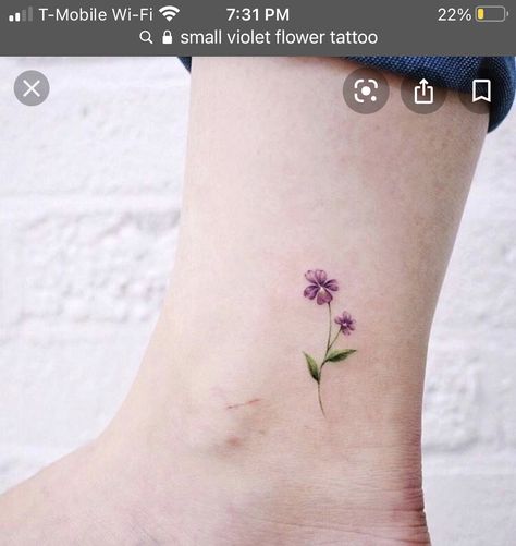 Violet Finger Tattoo, African Violet Tattoo, Violet Tattoo Flower, Violet Flower Tattoo, Purple Flower Tattoos, Violet Flower Tattoos, Bird Tattoos Arm, Realistic Flower Tattoo, Violet Tattoo