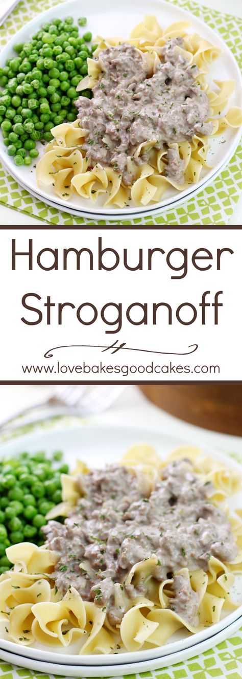 This Hamburger Stroganoff is easy on the budget and it makes the perfect weeknight meal! Hamburger Helper Beef Stroganoff, Hamburger Stroganoff Recipe, Beef Ideas, Hamburger Stroganoff, Ground Beef Stroganoff, Easy Hamburger, Hamburger Meat Recipes, Stroganoff Recipe, Supper Ideas