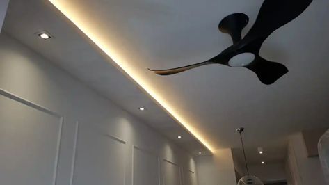 False Ceiling With Cove Lights, Corner False Ceiling Design, Peripheral False Ceiling, Living Area False Ceiling Design, False Ceiling Bedroom, False Ceiling Living Room, Surface Mount Lighting, Living Area Design, Ceiling Design Living Room