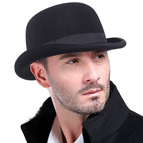 Suits Men With Hat, Derby Hats Men, Bouler Hat, Bowler Hat Outfit, Concept Outfits, Mens Wingtip Shoes, Different Hat Styles, Mens Dress Hats, Costume Inspirations