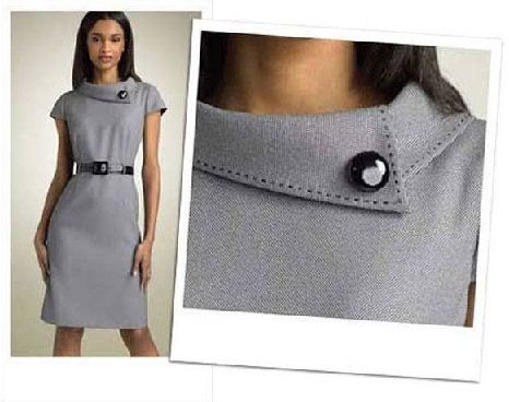 Collar Styles For Women, Frock Designs For Women, New Dress Pattern, Grey Evening Dresses, Vintage Dress Design, Rolled Collar, Corporate Attire, Women Blouses Fashion, Dress Making Patterns