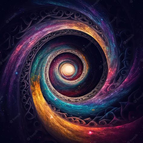 Premium Photo | Abstract starry galaxy spiral wormhole tunnel concept of time vortex portal in space generative ai Time Vortex Art, Magic Portal Aesthetic, Vortex Tattoo, Wormhole Art, Vortex Drawing, Portal Painting, Vortex Art, Abstract Space Art, Star Portal