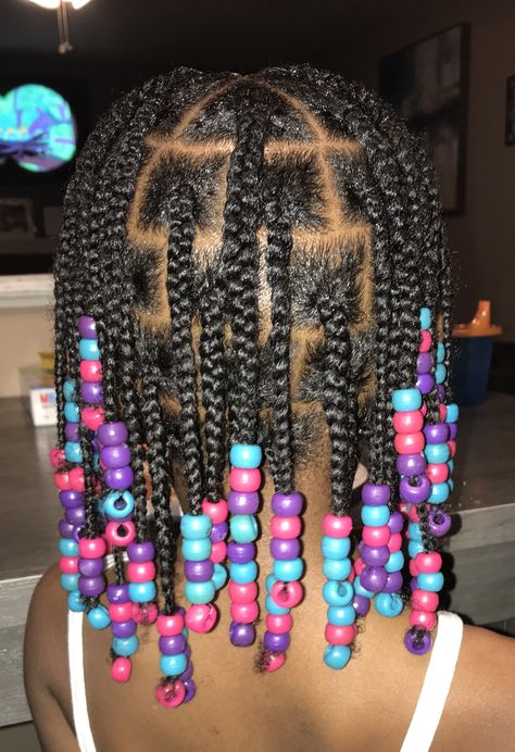 Toddler styles, plaits with beads Plaits On Natural Hair With Beads, Kiddie Styles With Beads, Plaits And Beads, Toddler Hairstyles Girl African American Braids With Beads, Beads In Hair Kids, Braids And Beads Kids, Kids Beads Hairstyle, Beaded Hairstyles For Kids, Toddler Hairstyles With Beads